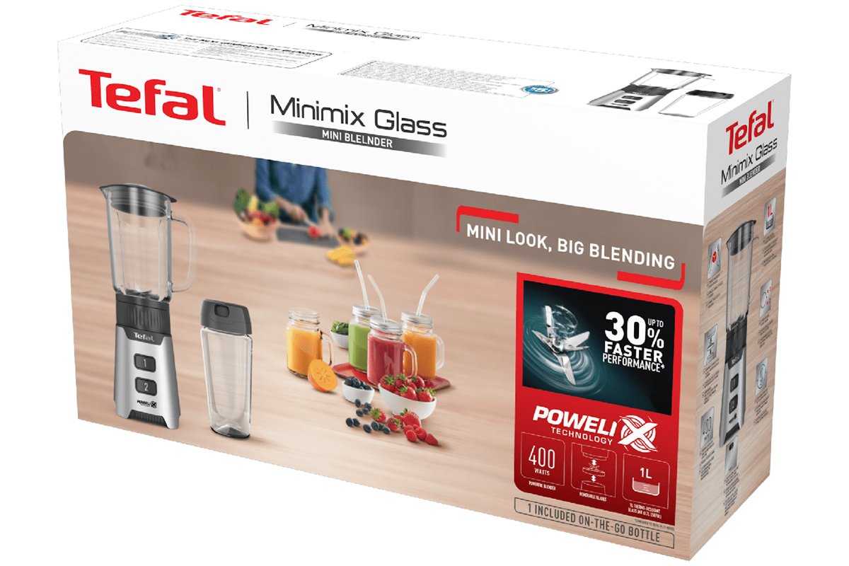 Stolní mixér Tefal Minimix se sklenicí BL16GE30 Nerezový/Černý (obrázek 5)
