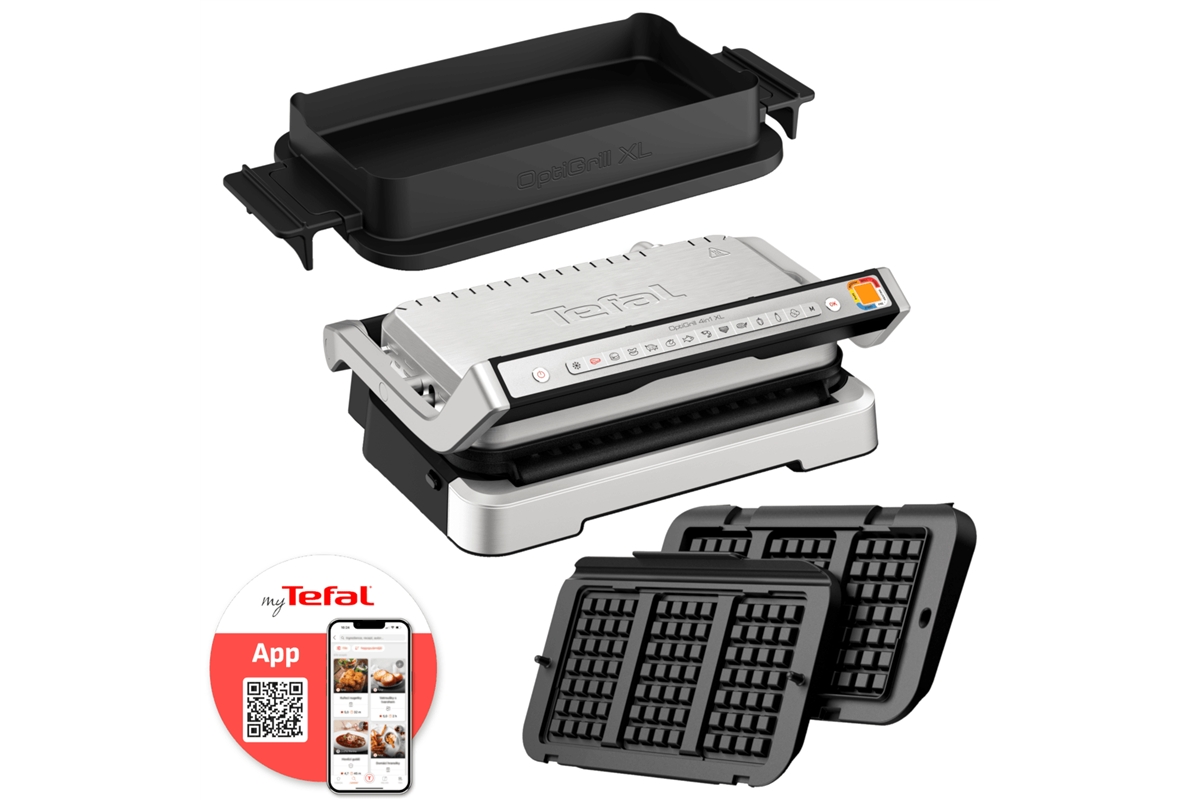 Akční set elektrický gril Tefal OptiGrill XL 4v1 a příslušenství desky na vafle