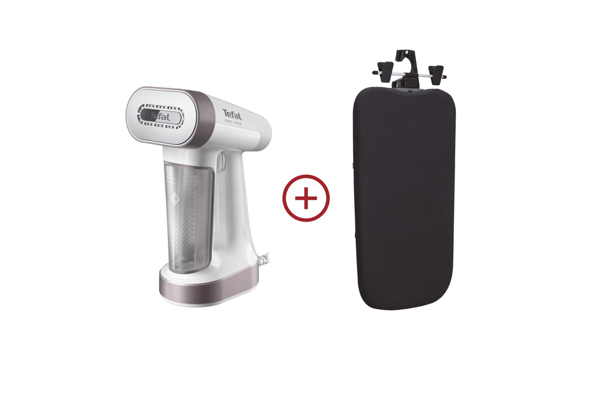 Akční set napařovač a žehlička Tefal Pure Force DT8720E0 + napařovací a žehlicí prkno Tefal XD5400E0