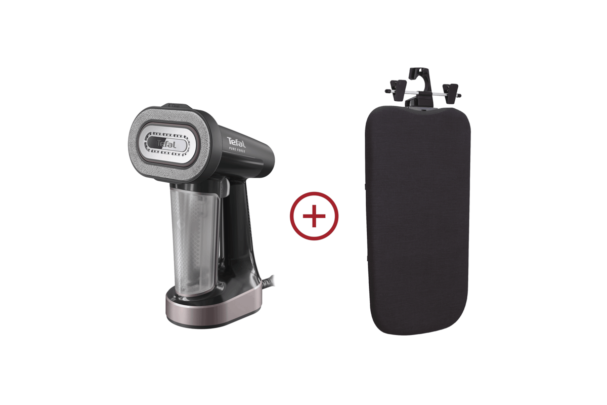 Akční set napařovač a žehlička Tefal Pure Force DT8765E0 + napařovací a žehlicí prkno Tefal XD5400E0