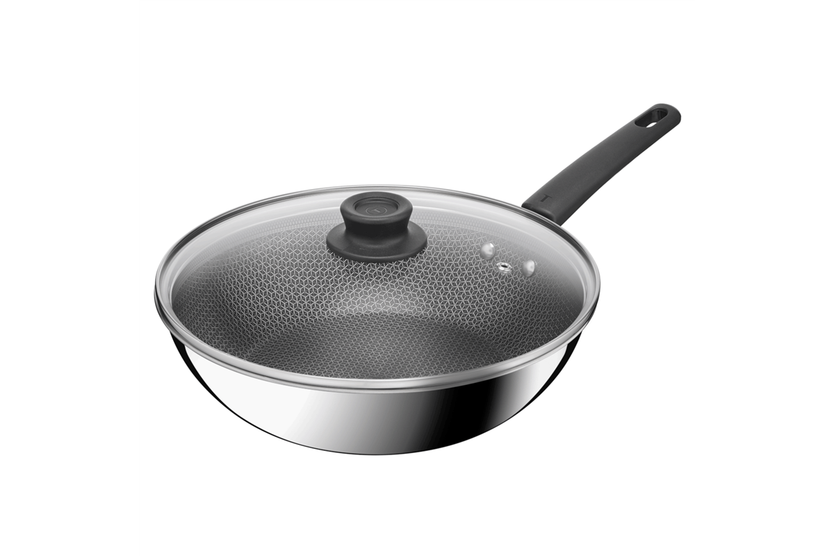 Wok pánev s poklicí Tefal Power E3411655 28 cm