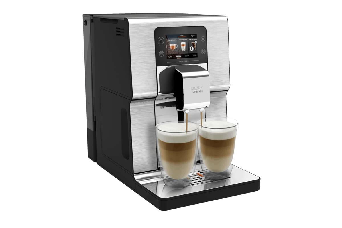 Automatický kávovar KRUPS Intuition Experience Hot&Cold EA879EE0 Stříbrný