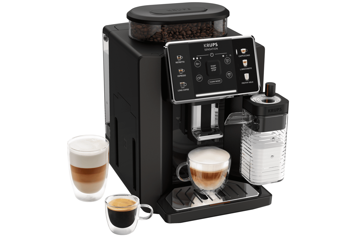 Automatický kávovar KRUPS Sensation Milk EA912910 Tmavě šedý/Černý