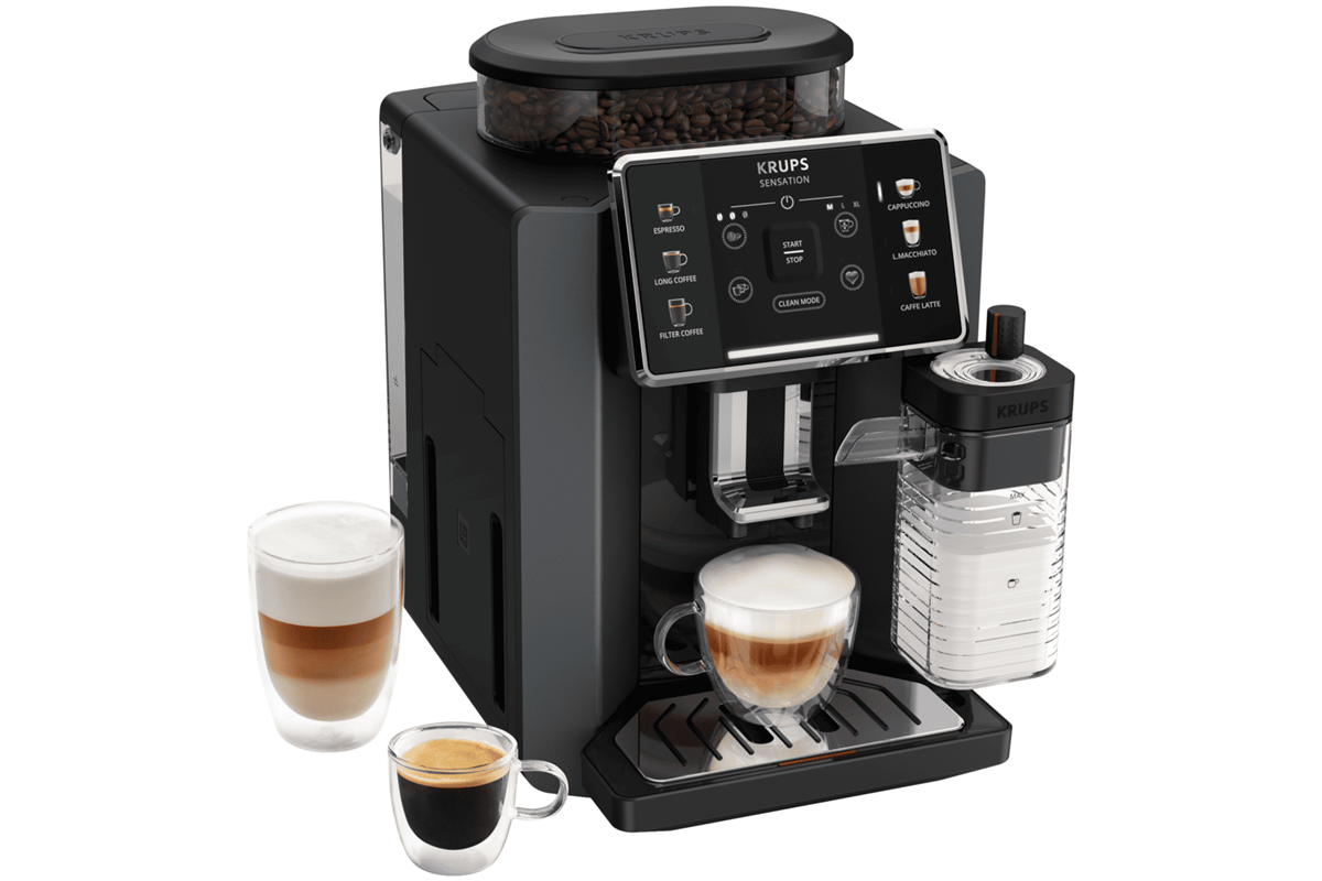 Automatický kávovar KRUPS Sensation Milk EA912B10 Šedý/Černý