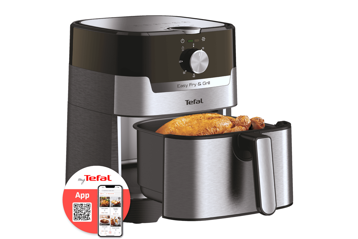 Horkovzdušná fritéza Tefal Easy Fry & Grill 2v1 EY501D15 Nerezová