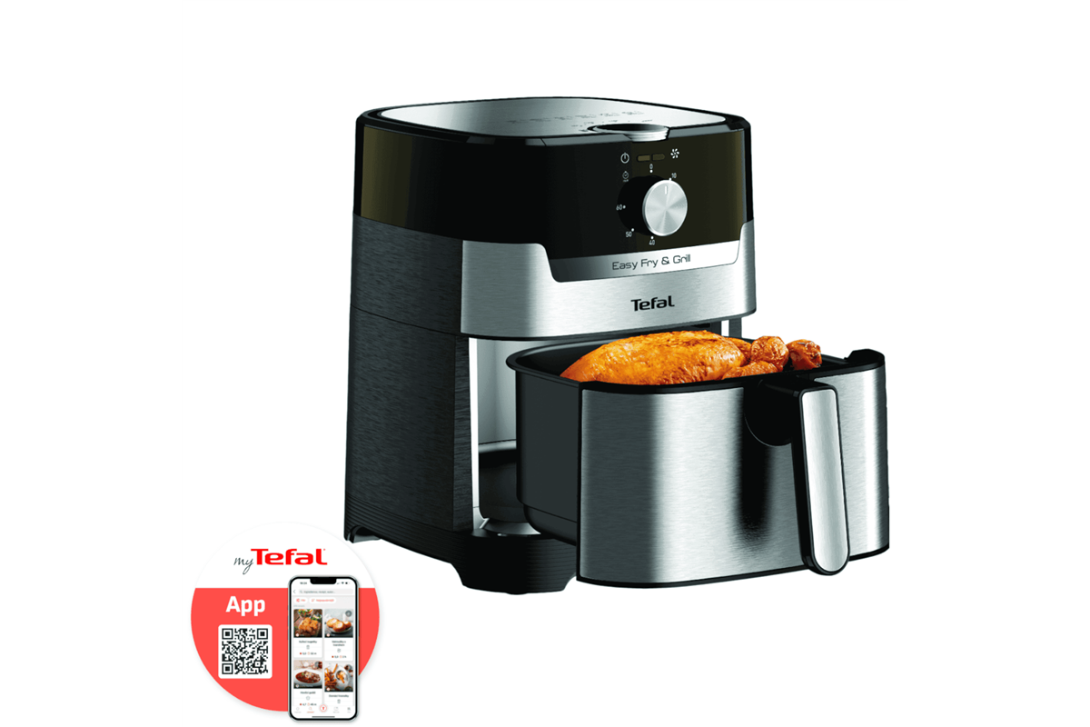 Horkovzdušná fritéza Tefal Easy Fry & Grill 2v1 EY501D15 Nerezová