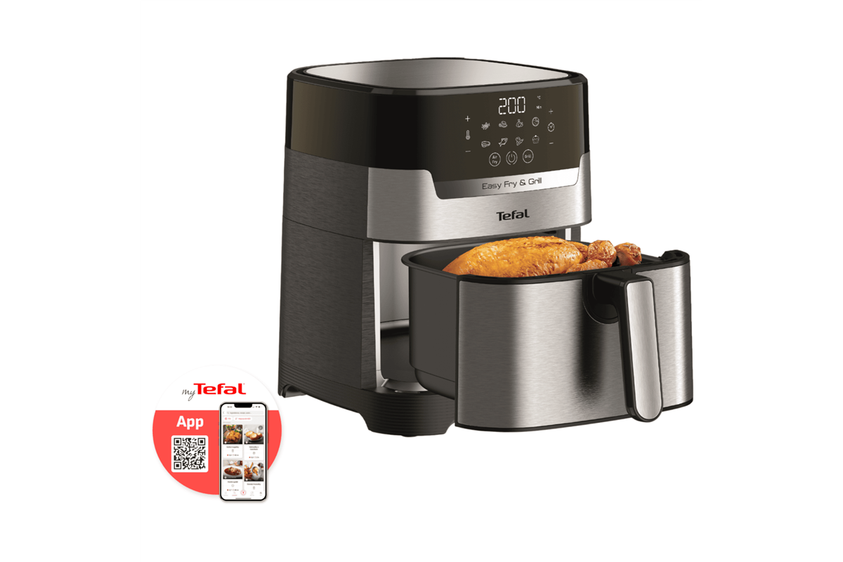 Horkovzdušná fritéza Tefal Easy Fry & Grill 2v1 Digital EY505D15 Nerezová/Černá