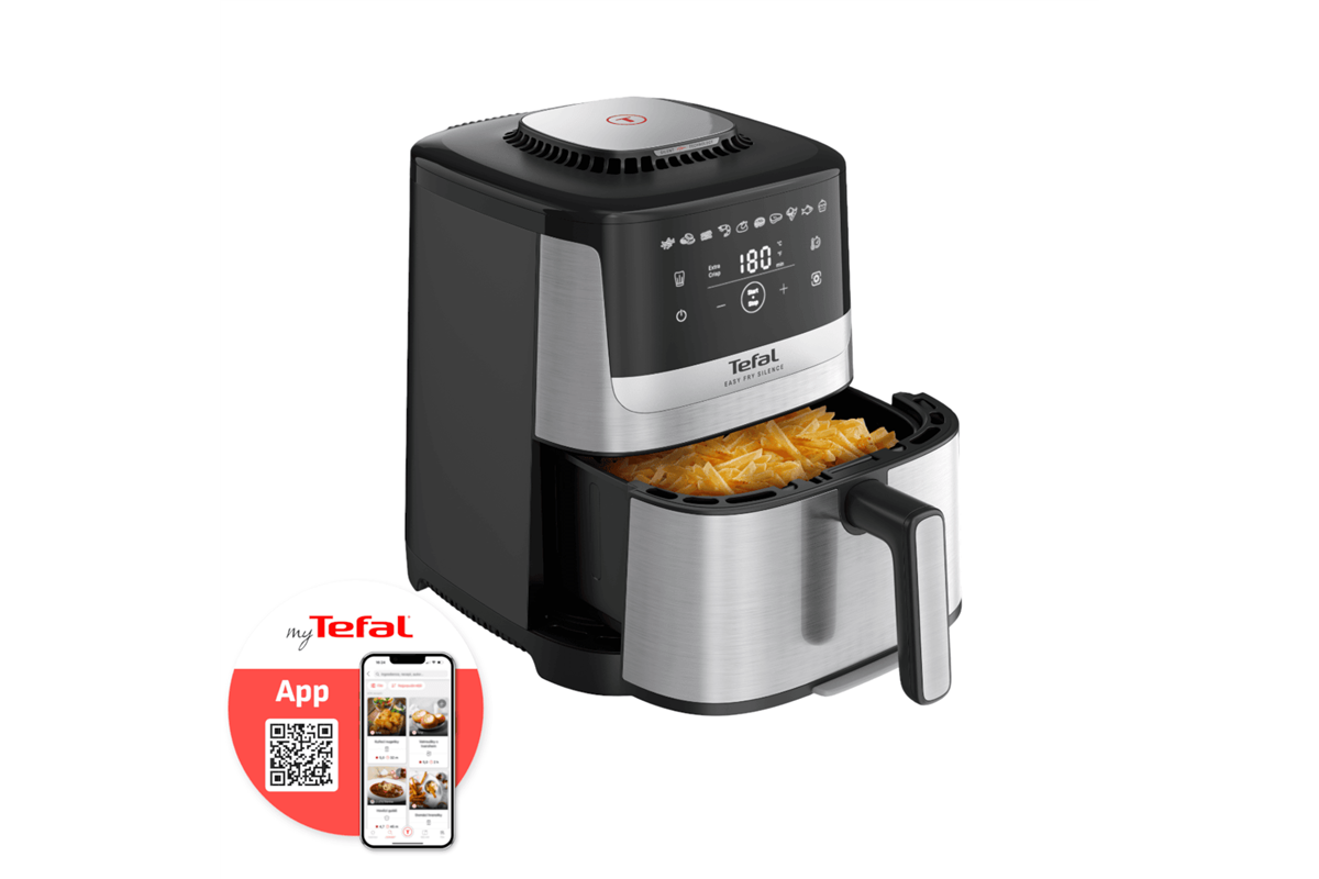 Horkovzdušná fritéza Tefal Easy Fry Silence EY552DE0 Nerezová/Černá