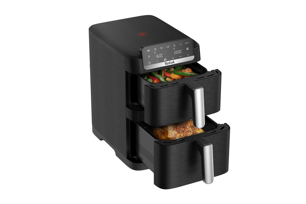 Horkovzdušná fritéza Tefal Easy Fry Crispy Stack EY7528E0 Černá