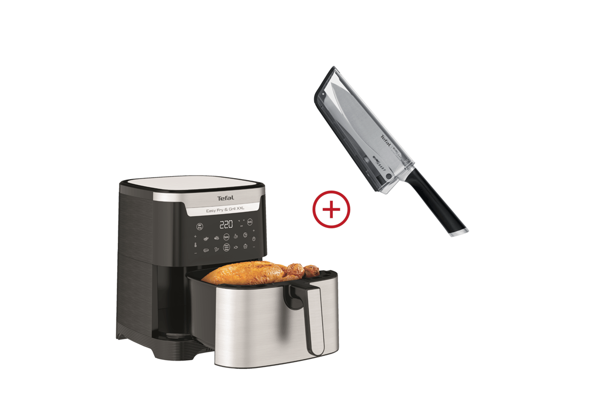 E-shop Akčný set teplovzdušná fritéza Tefal Easy Fry & Grill XXL EY801D + kuchynský nôž Tefal Ever Sharp