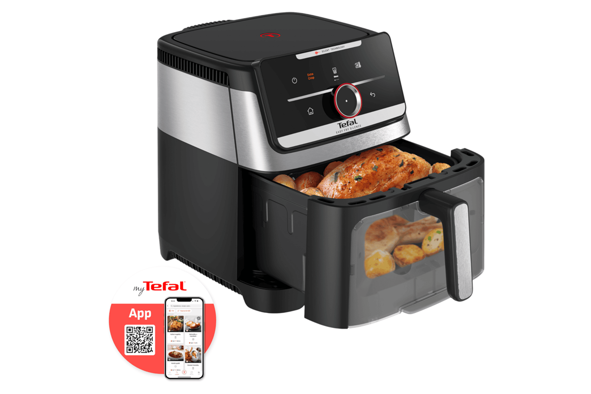 Horkovzdušná fritéza Tefal Easy Fry Silence EY876DE1 Černá/Nerezová