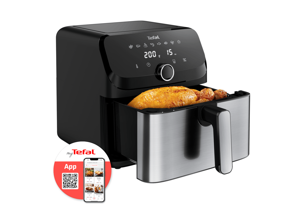 Horkovzdušná fritéza Tefal Easy Fry Mega EY855D10 Nerezová/Černá