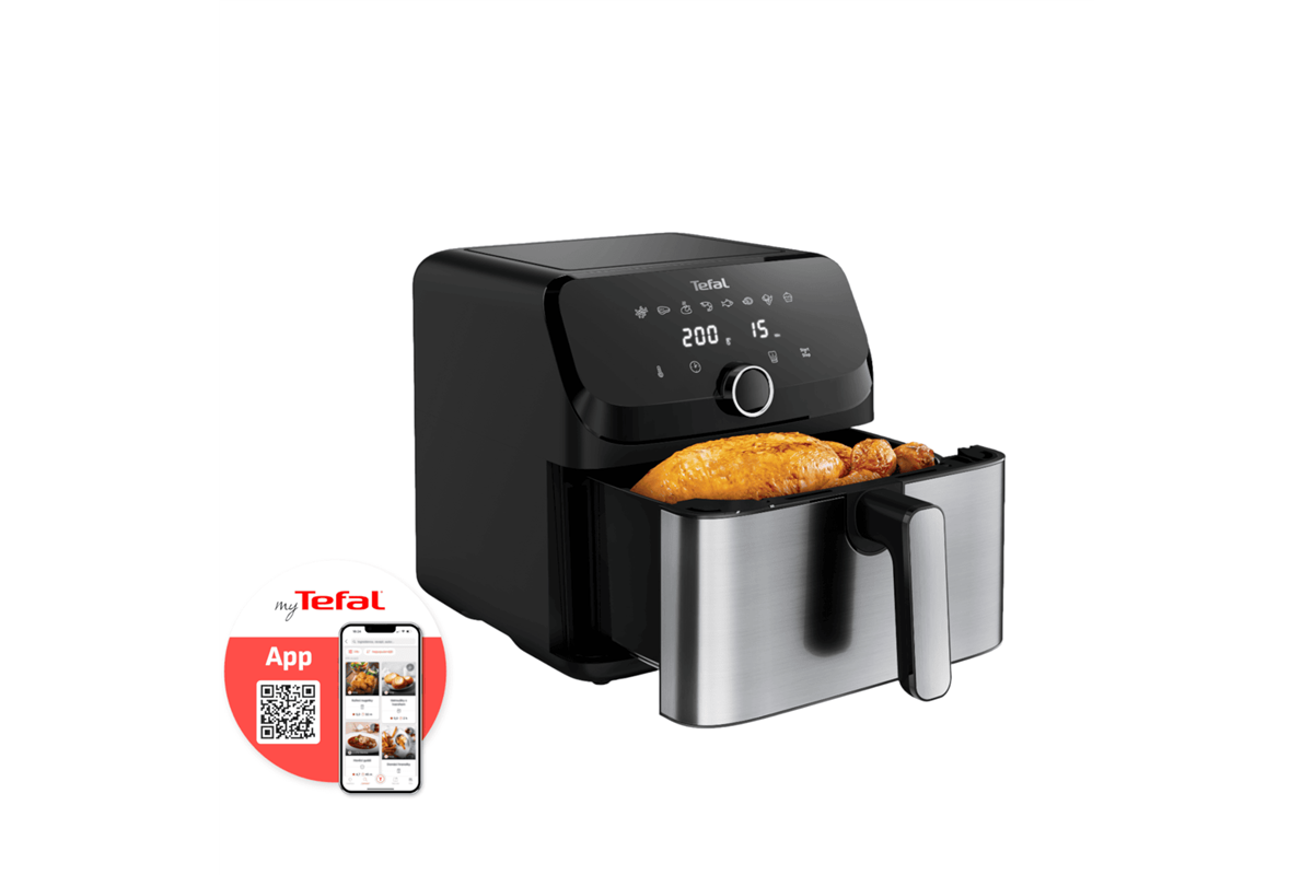 Horkovzdušná fritéza Tefal Easy Fry Mega EY855D10 Nerezová/Černá