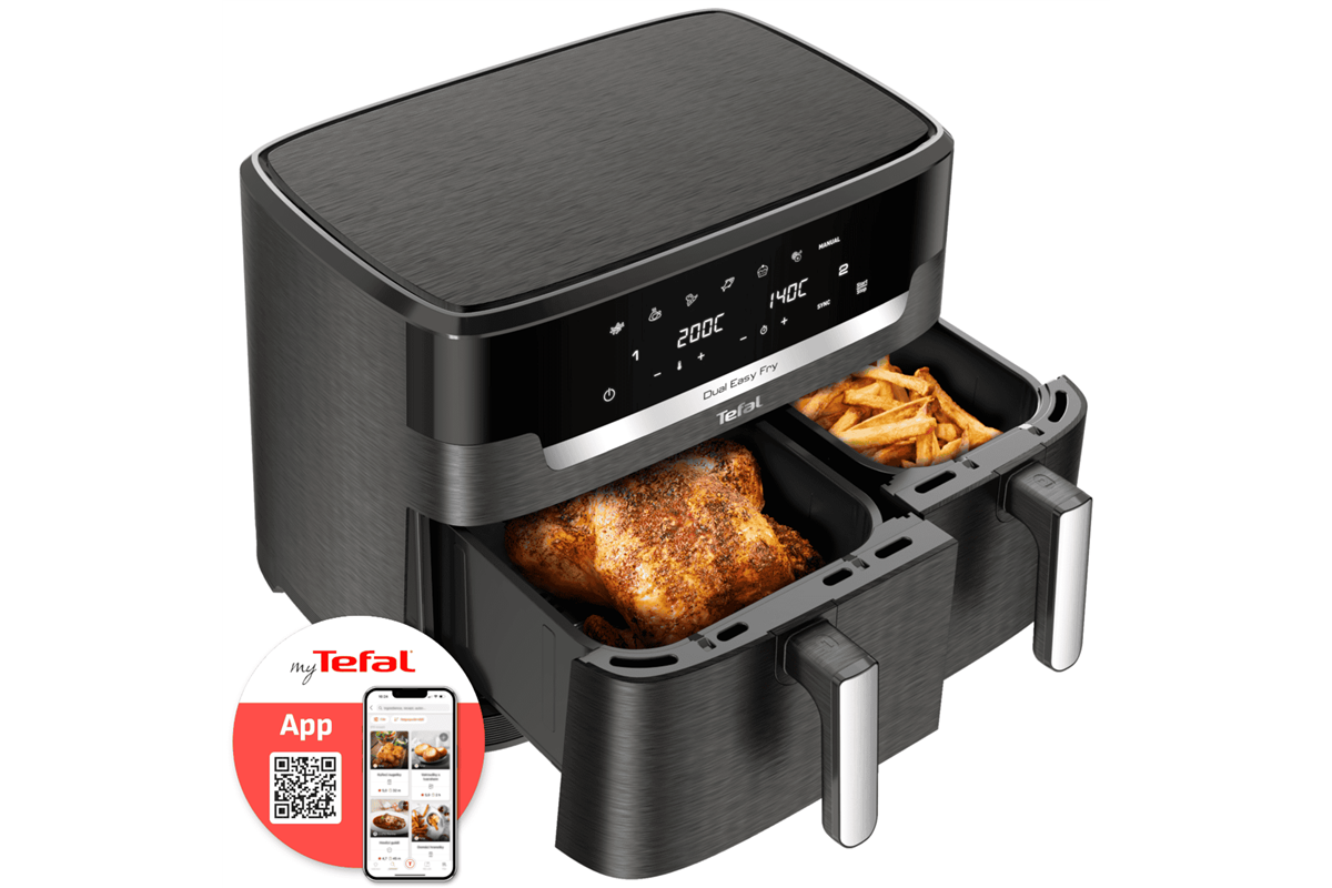 Horkovzdušná fritéza Tefal Dual XXL Easy Fry EY942HE0 Černá