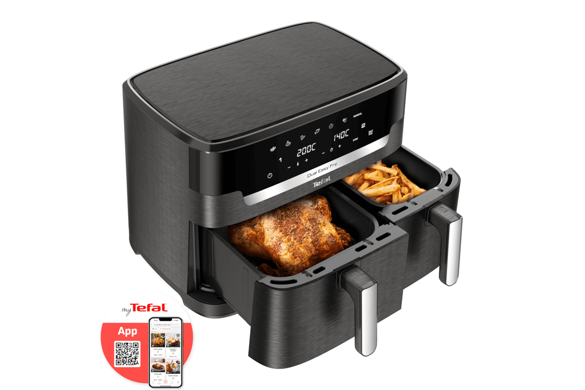 Horkovzdušná fritéza Tefal Dual XXL Easy Fry EY942HE0 Černá
