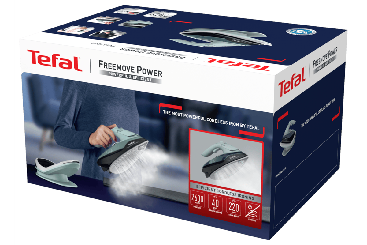 Bezdrátová napařovací žehlička Tefal Freemove POWER FV6670E0 Eukalyptová/Černá (obrázek 4)