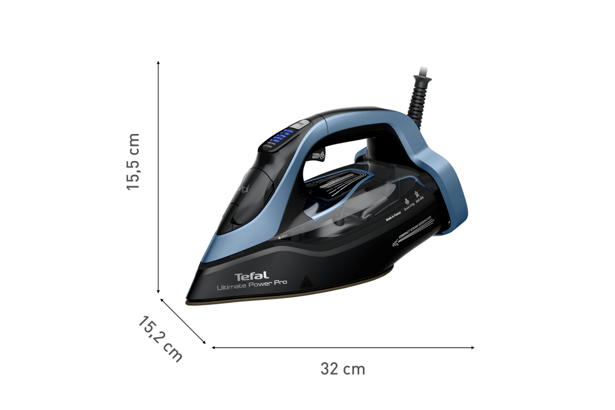 Napařovací žehlička Tefal Ultimate Power Pro FV9E53E0 Bledě modrá/Černá (obrázek 3)