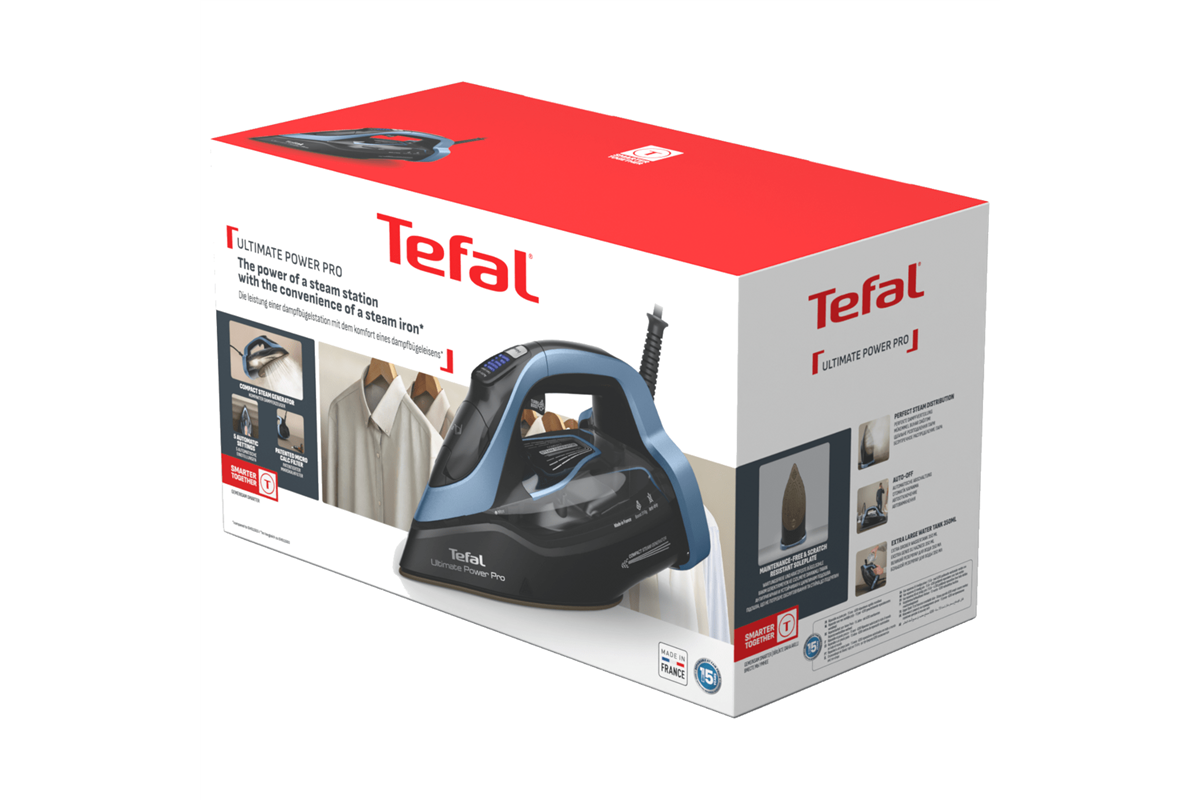 Napařovací žehlička Tefal Ultimate Power Pro FV9E53E0 Bledě modrá/Černá (obrázek 4)