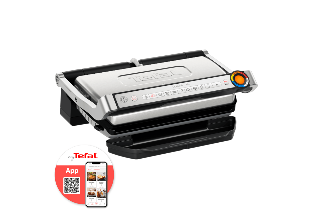Elektrický gril Tefal OptiGrill+ XL GC727D10 Nerezový/Černý