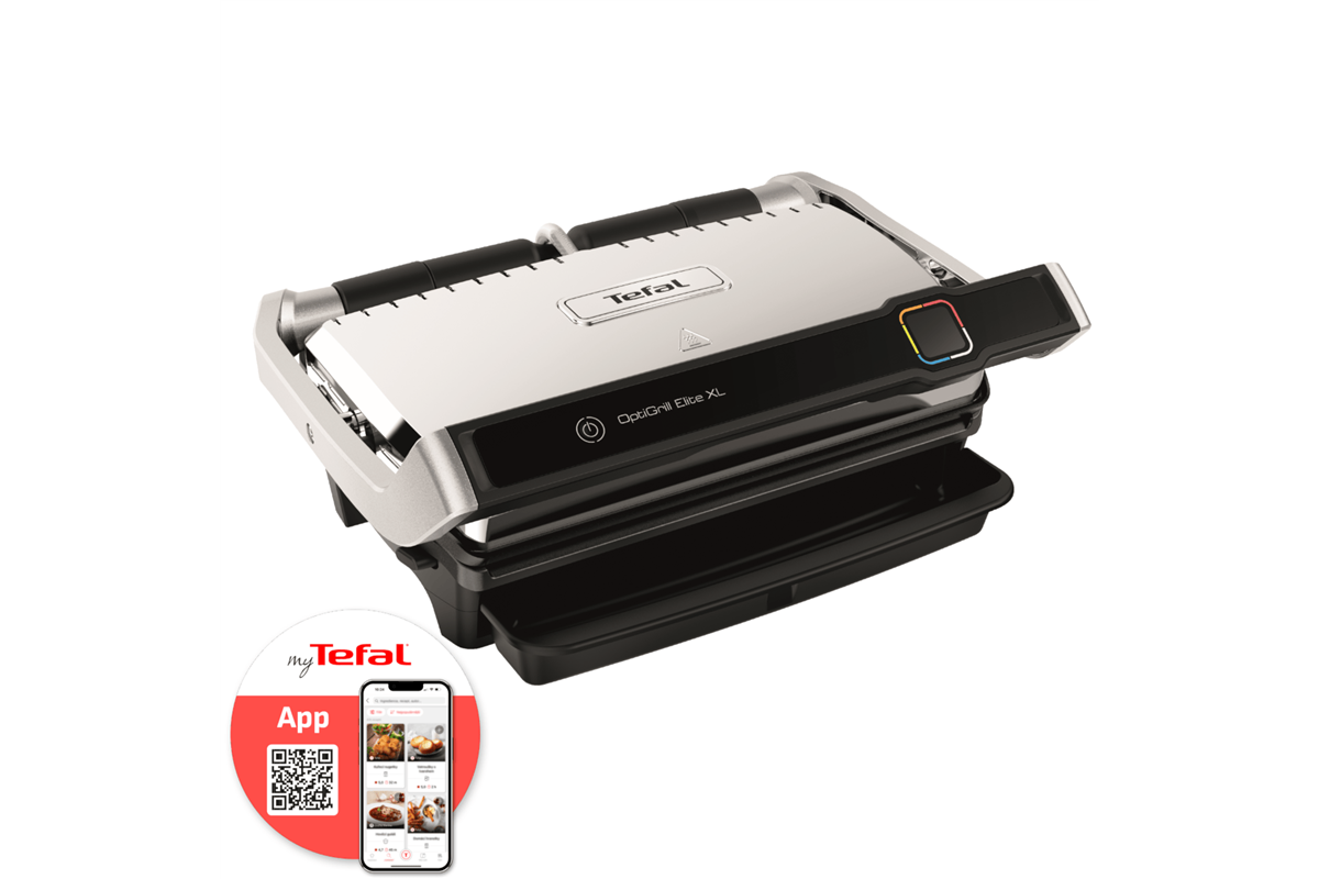 Elektrický gril Tefal OptiGrill Elite XL GC760D30 Nerezový/Černý