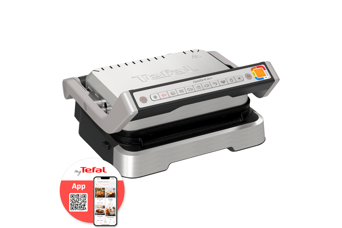 Elektrický inteligentní gril Tefal Optigrill 2v1 Inox GC772D30