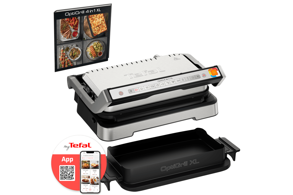 Elektrický gril Tefal OptiGrill XL 4v1 GC784D30 Nerezový/Černý