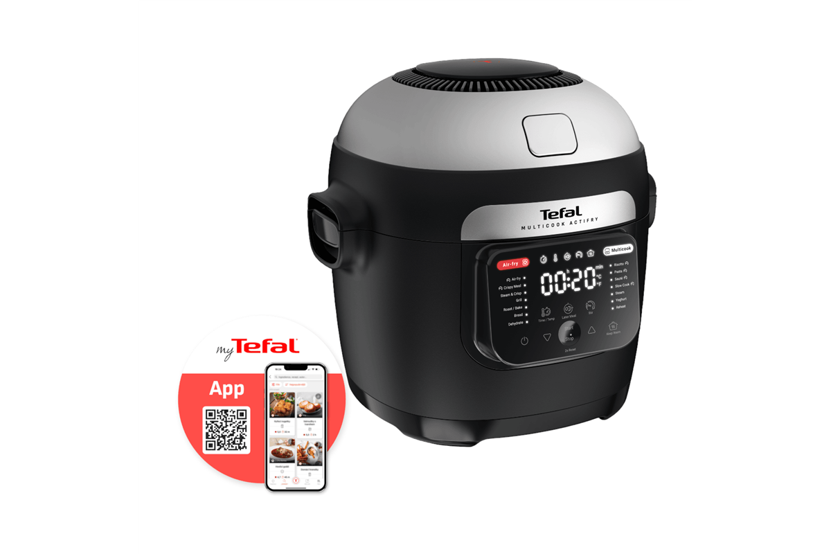 Multifunkční elektrický hrnec Tefal Multicook Actifry MY741CF0 Nerezový/Černý
