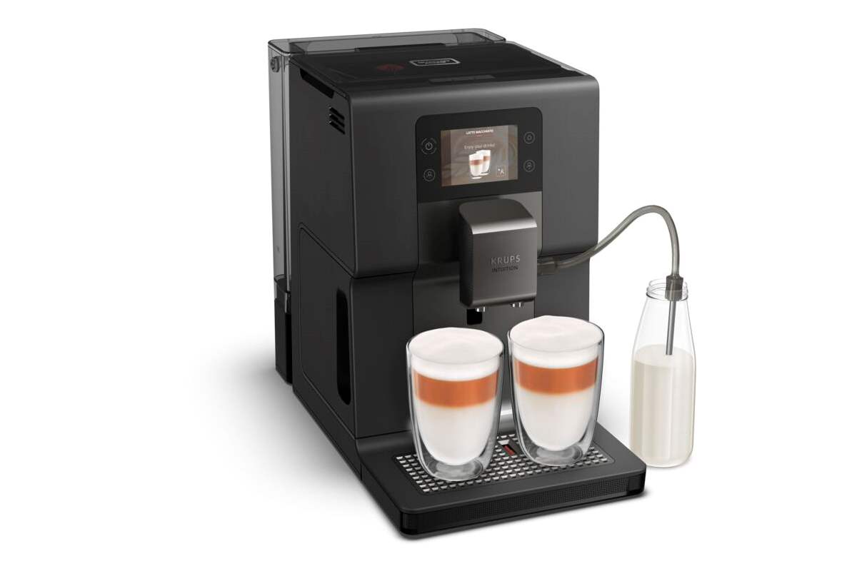 Automatický kávovar Krups Intuition Preference Plus EA875U10 šedá & Milk pot