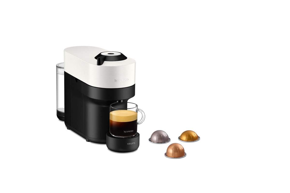 Kapslový kávovar Krups Nespresso Vertuo Pop XN920110 bílý