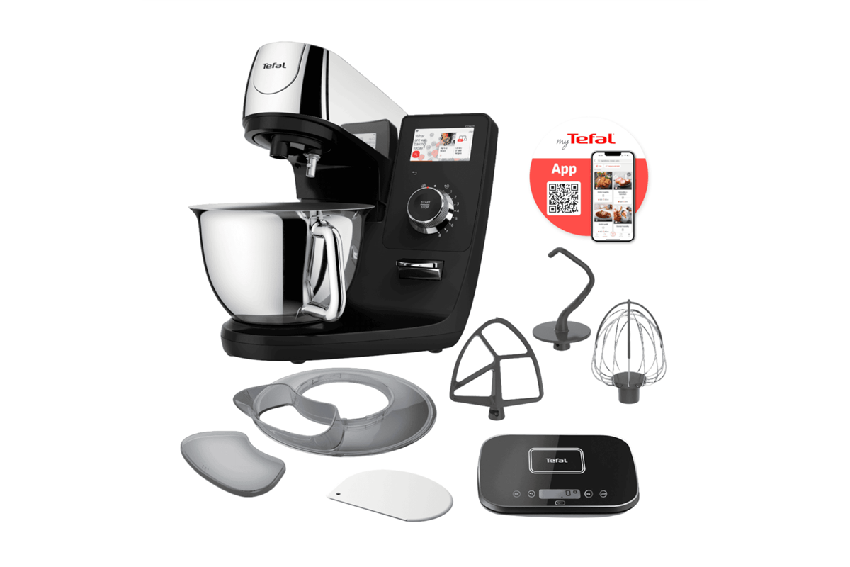 Kuchyňský robot Tefal i-Coach Touch s váhou QB951838 Nerezový/Černý