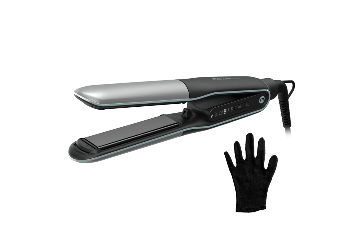 Žehlička na vlasy Rowenta Thermostyle 2v1 SF7120E0 Stříbrná/Černá