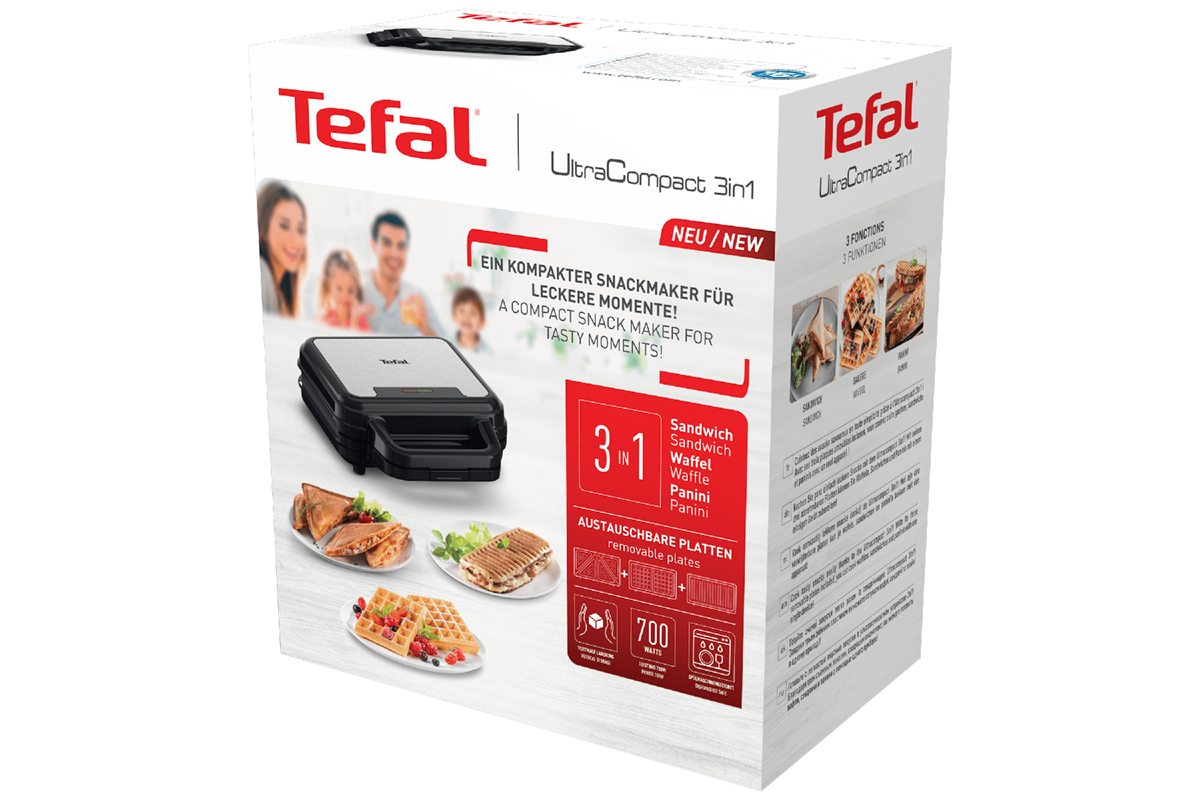 Sendvičovač Tefal UltraCompact 3v1 SW383D10 Nerezový/Černý (obrázek 5)