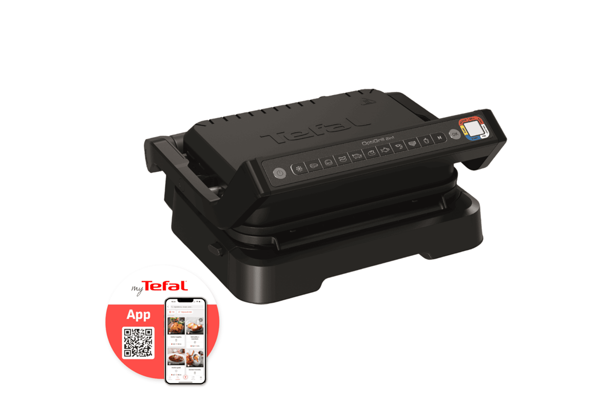 Elektromos grill Tefal OptiGrill 2az1-ben GC772830 Fekete