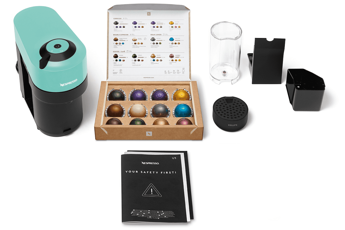 Kapslový kávovar Krups Nespresso Vertuo Pop XN920410 mint (obrázek 11)