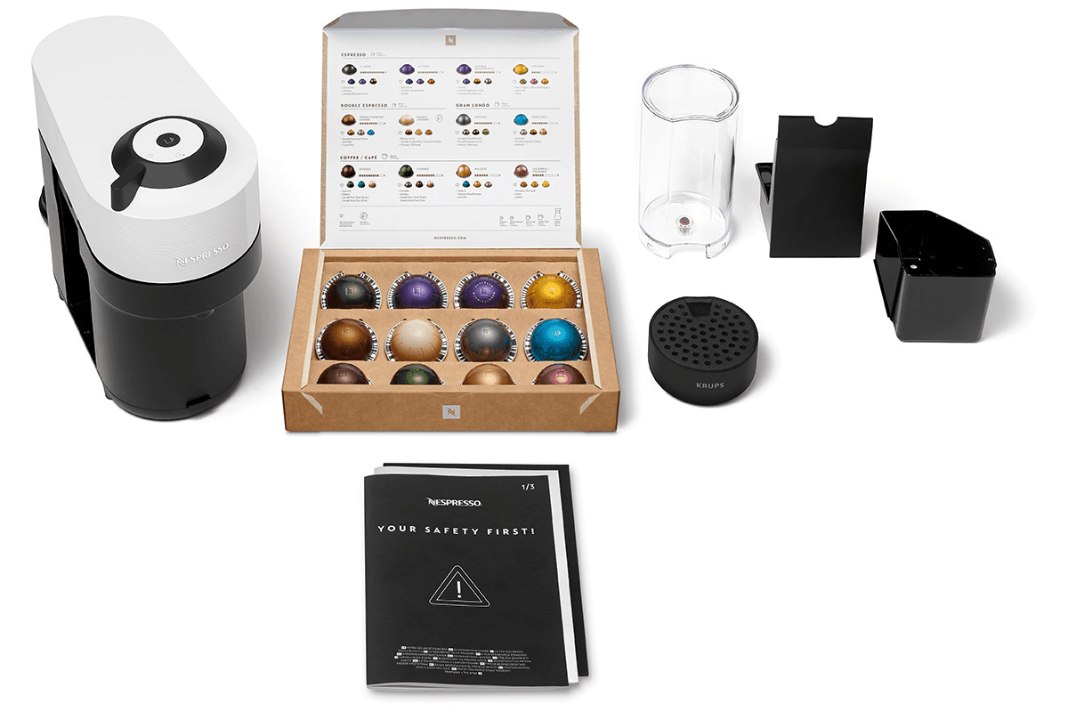 Kapslový kávovar Krups Nespresso Vertuo Pop XN920110 bílý (obrázek 12)