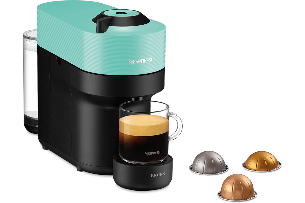 Kapslový kávovar Krups Nespresso Vertuo Pop XN920410 mint