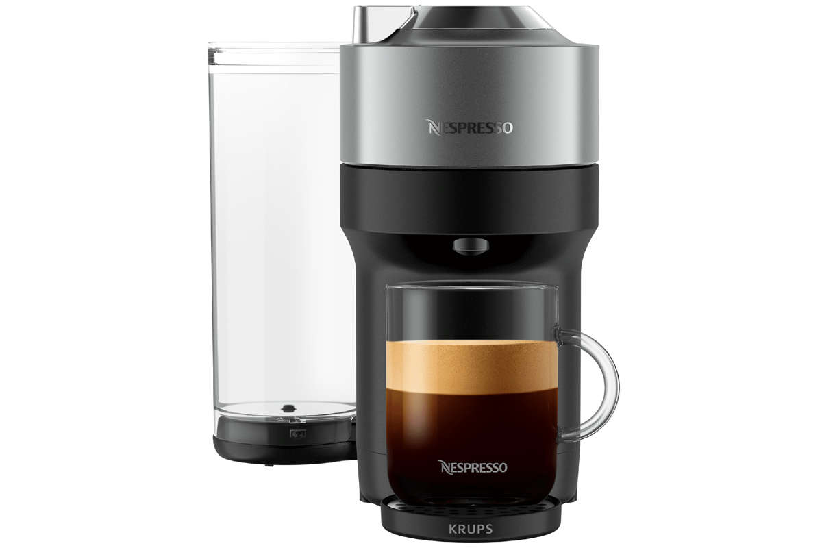Kapslový kávovar KRUPS Nespresso Vertuo Pop+ XN930T10 Titanový/Černý (obrázek 3)