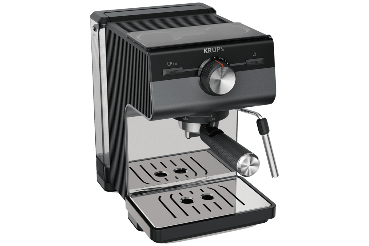 Pákový kávovar KRUPS Authentic+ XP384G10 Tmavě šedý/Černý (obrázek 3)