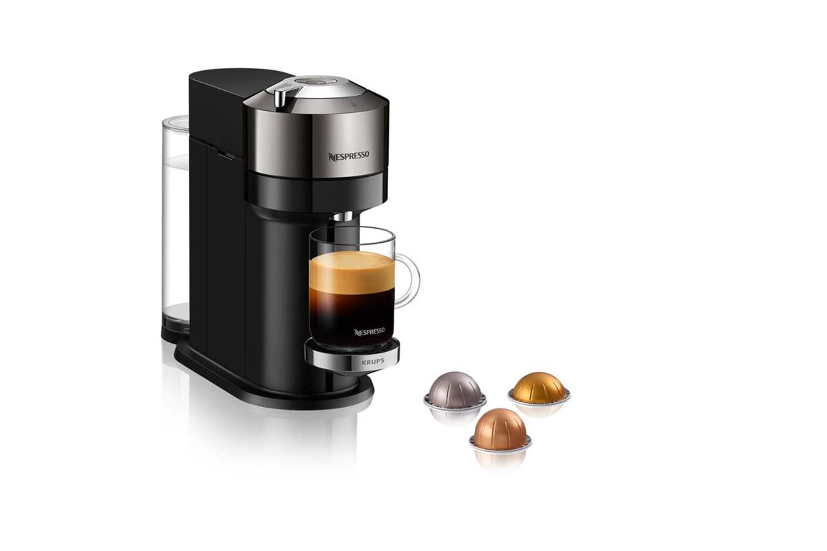 Kapszulás kávéfőző Krups Nespresso Vertuo Next Chrome XN910C10