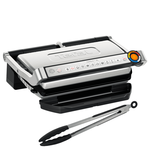 Elektrický gril Tefal OptiGrill+ XL s kleštěmi GC728D10 Nerezový/Černý ...