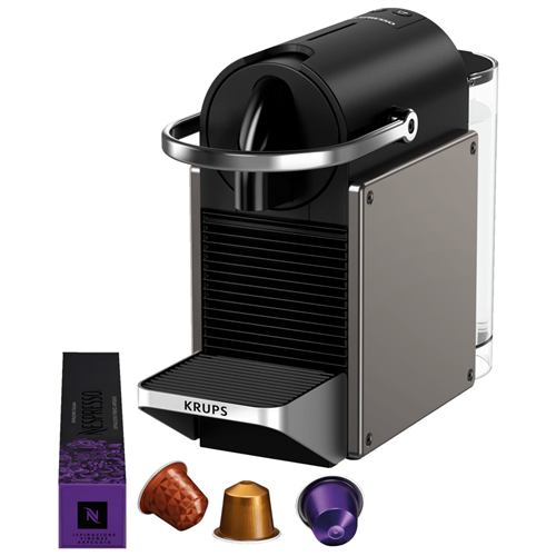 Krups Nespresso Pixie Redesign titán-fekete kapszulás kávéfőző