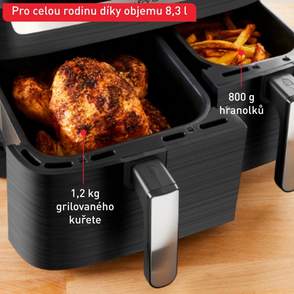 Horkovzdušná Fritéza Tefal Dual Easy Fry & Grill 2v1 EY905B10 Černá ...